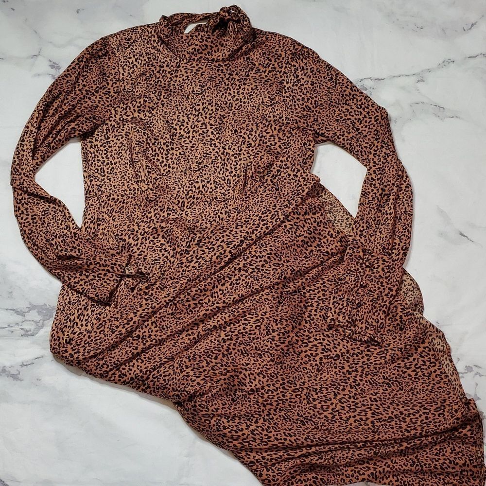 Free People Loveless Open Back Long Sleeve Midi Dress